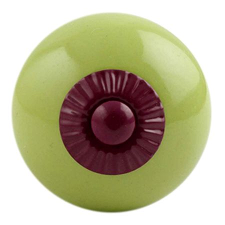 Lime Round Purple Fitting Ceramic Knob
